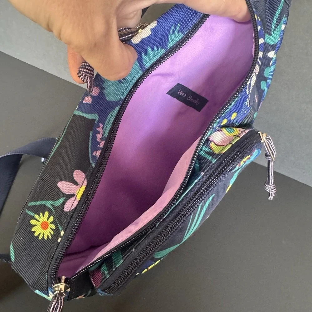 Vera Bradley Crossbody Single Strap Sling Back Bag ~ Floral Accents
